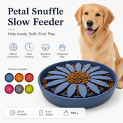 Petal-Design Puzzle Slow-Feeder Bowl with Treat-Hiding for Dogs & Cats