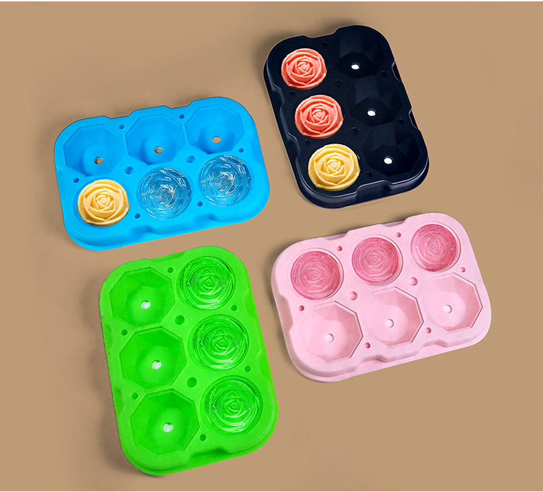 Easy Release Portable diamond and rose shape Silicone Ice Cube Trays & Molds - image 5