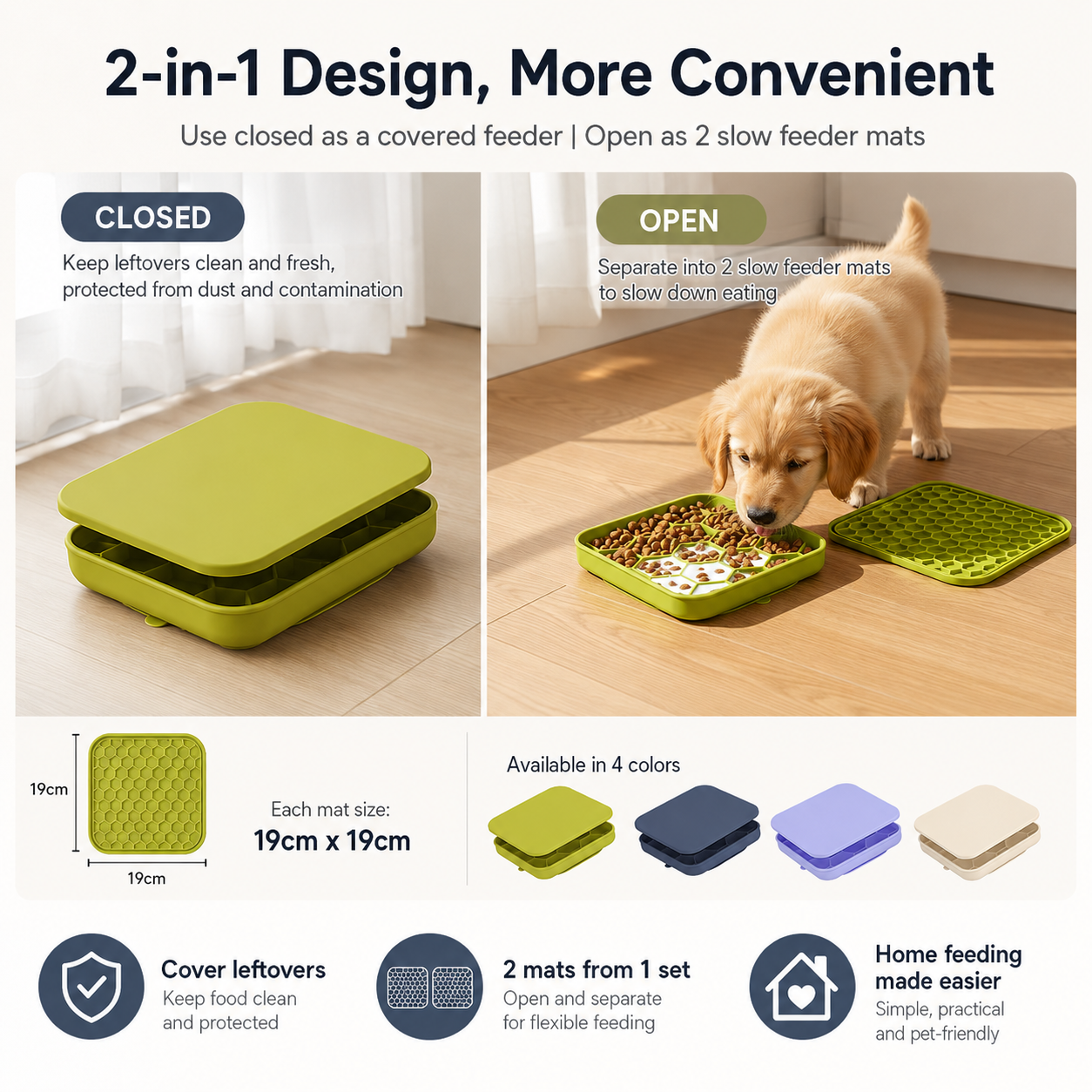 Multifunctional Silicone Slow Feeder bowl with licking mat for Dogs & Cats - image 2