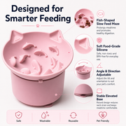BPA free Non-Slip Adjustable Silicone Slow Feeding Bowl for Cats & Small Dogs