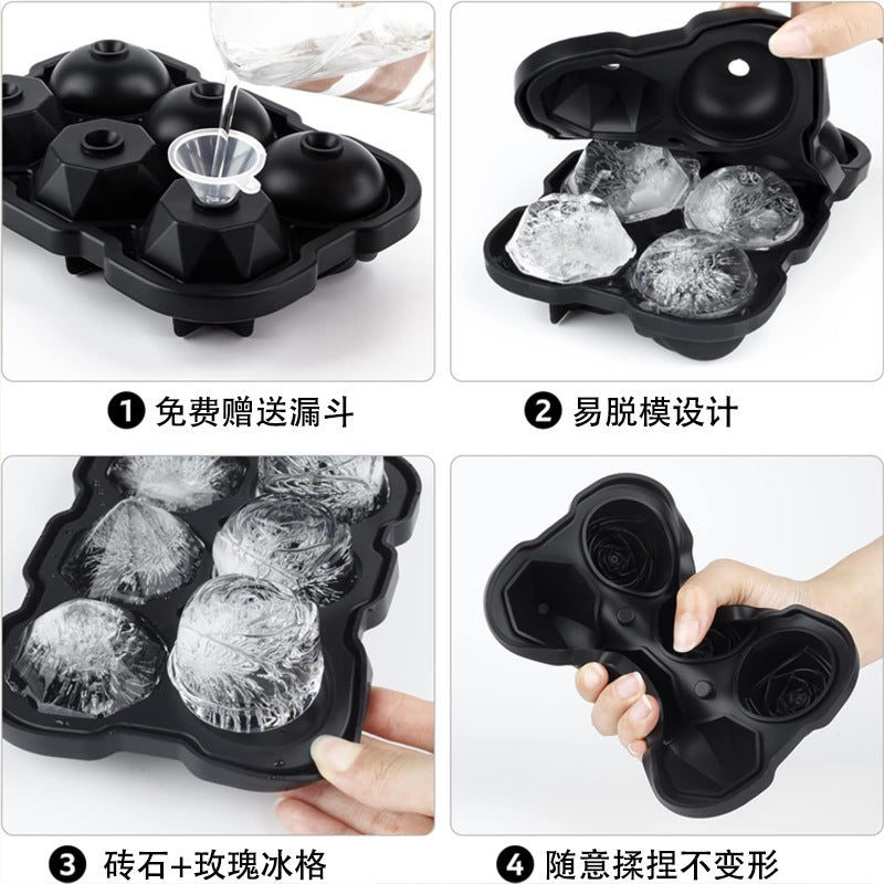 Easy Release Portable diamond and rose shape Silicone Ice Cube Trays & Molds - image 4
