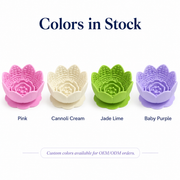 Lotus-design silicone slow-feeder bowl with sucker for Dogs & Cats