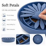 Petal-Design Puzzle Slow-Feeder Bowl with Treat-Hiding for Dogs & Cats