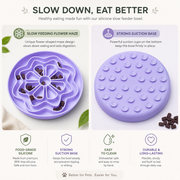 Petal-Design Puzzle Slow-Feeder Bowl with Sucker Cup