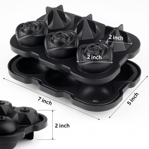 Easy Release Portable diamond and rose shape Silicone Ice Cube Trays & Molds - image 2