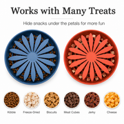 Petal-Design Puzzle Slow-Feeder Bowl with Treat-Hiding for Dogs & Cats