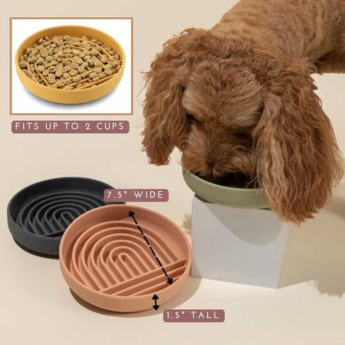 20cm round Silicone Pet Slow Feeder Bowl with Non-Slip Base for dogs and cats - image 2