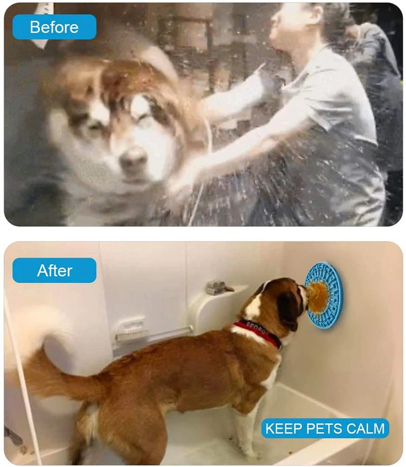 Anxiety Relief Silicone Dog Lick Mat with Suction Cups