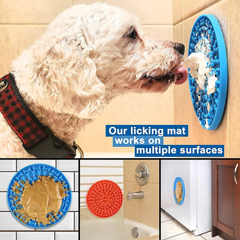 Anxiety Relief Silicone Dog Lick Mat with Suction Cups