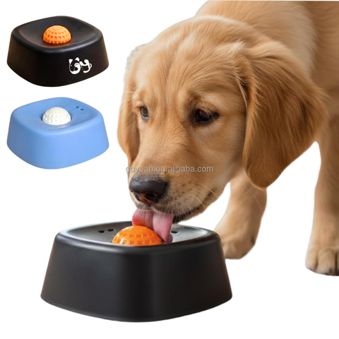 Non-Slip Square Slow Feeder Bowl with Entertainment Ball