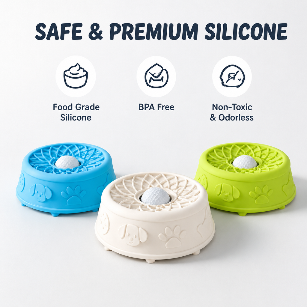 Interactive Silicone Slow Feeder Bowl for Dogs & Cats