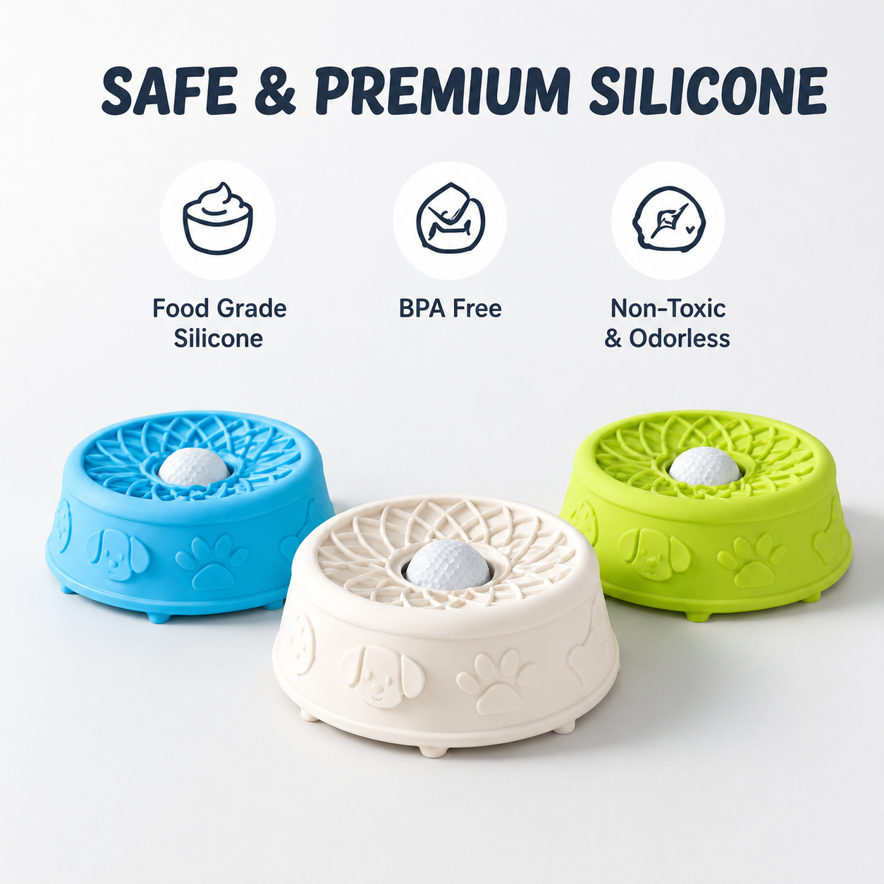 Interactive Silicone Slow Feeder Bowl for Dogs & Cats