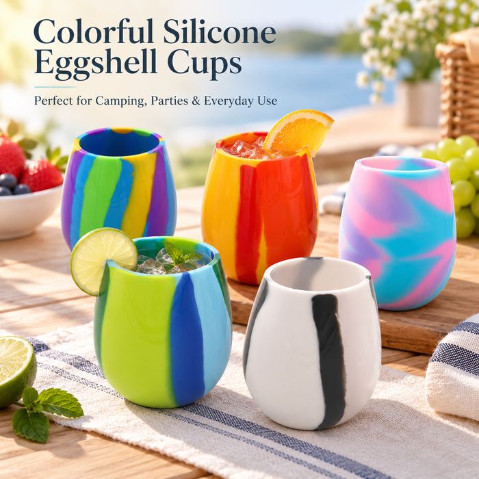 Mixed-Color Silicone Wine Cups