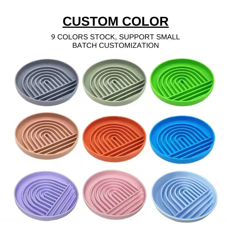 20cm round Silicone Pet Slow Feeder Bowl with Non-Slip Base for dogs and cats - image 5