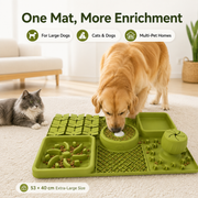 Extra-Large 7-in-1 Silicone Dog Slow Feeder Bowl & Lick Mat