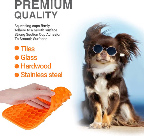 21cm Large Multifunctional Silicone Slow Feeder Mat for Dogs & Cats - image 2